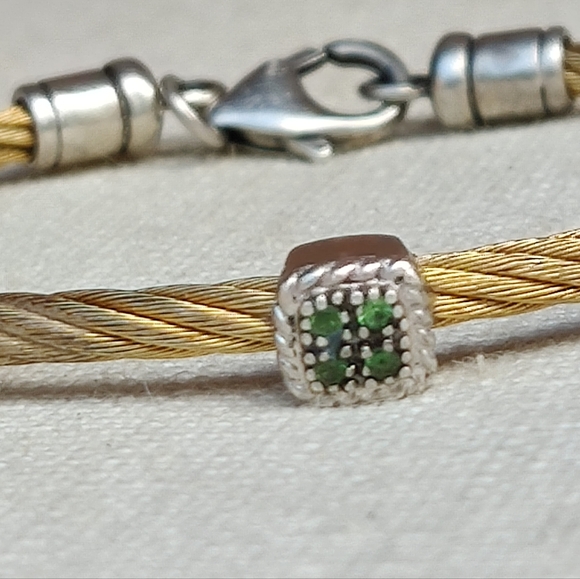 Sterling chrome diopside bracelet - Picture 5 of 12